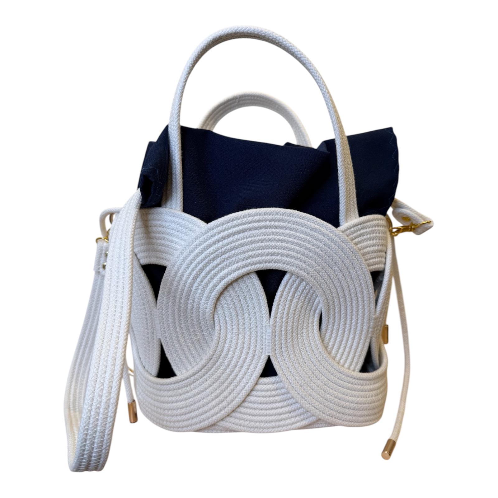 Bolso Cuerdas MINI Contraste forro Marino